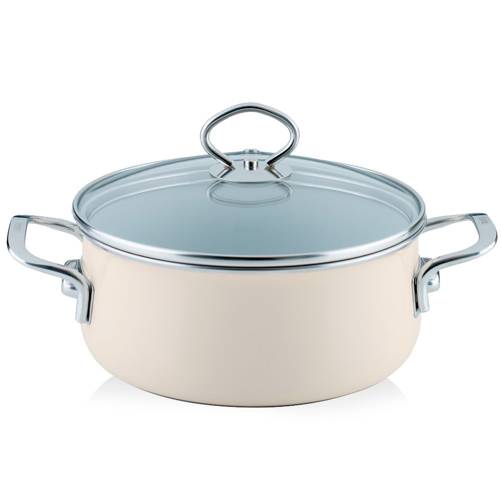 Riess NOUVELLE - Avorio EXTRASTARK - Kasserolle mit Glasdeckel