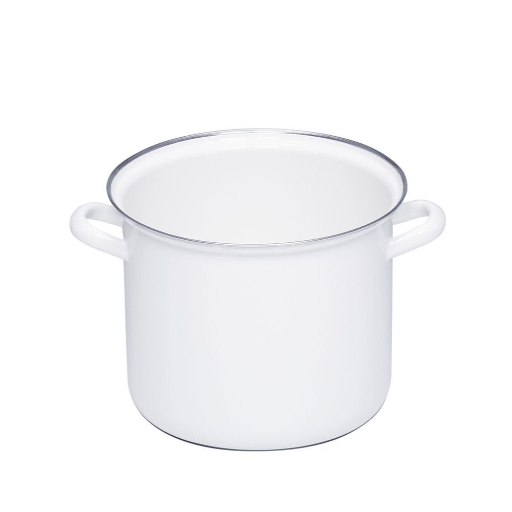 Riess CLASSIC - Weiss - Hoher Topf ohne Deckel mit zwei Griffen