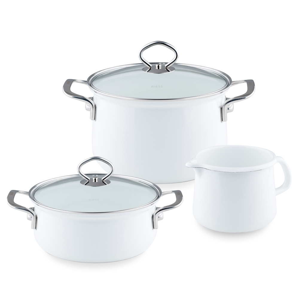 Riess NOUVELLE - Arcticweiss - Kasserolle mit Glasdeckel