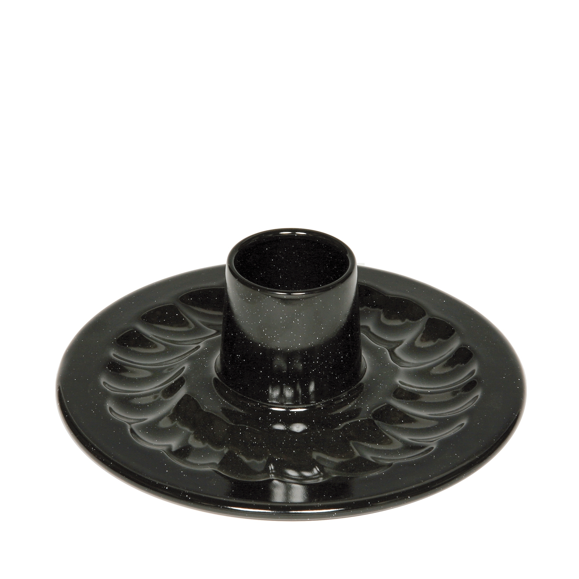 Round black ceramic Bundt pan insert