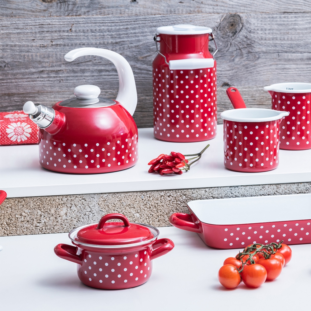 Riess - COUNTRY - Dots Red - Saucepan with large spout