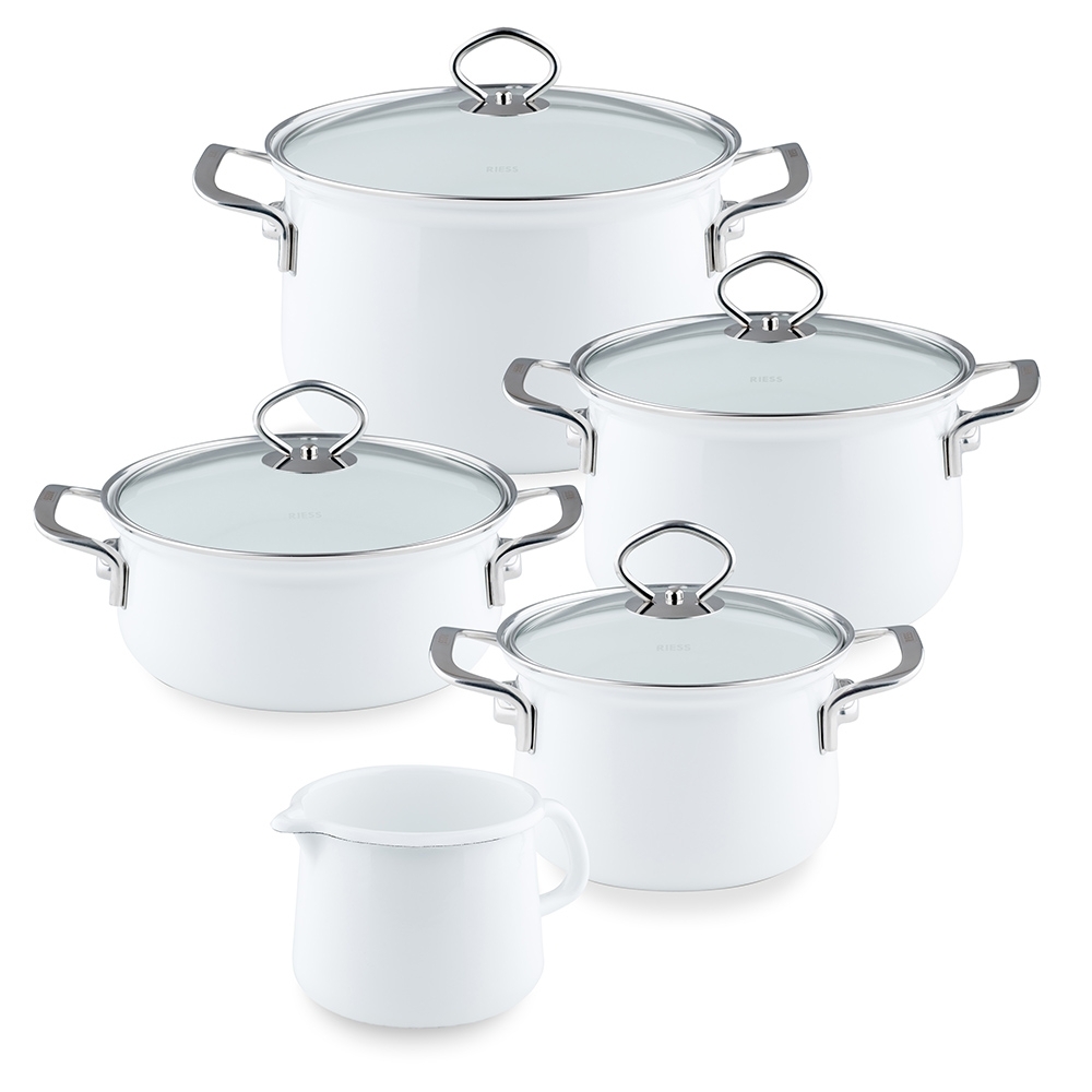 Riess NOUVELLE - Arcticweiss - Fleischtopf mit Glasdeckel