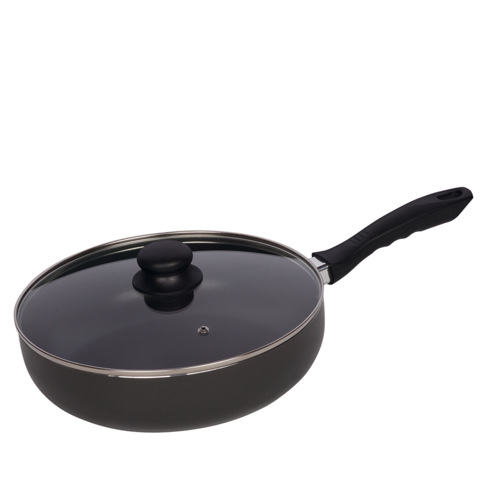 Riess Alu Crockery Reventon - Aluminum pan high with glass lid