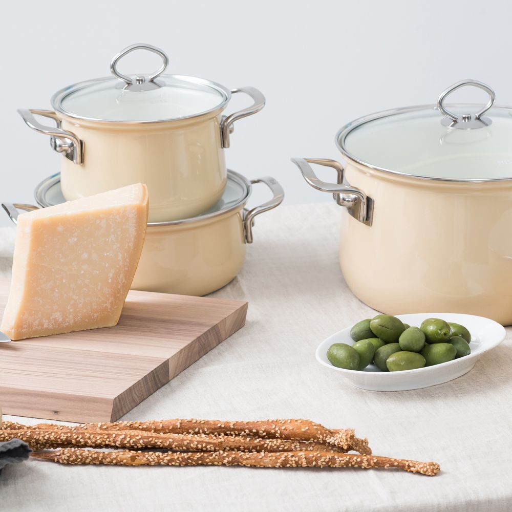 Riess NOUVELLE - Avorio EXTRASTARK - Kasserolle mit Glasdeckel Riess NOUVELLE - Avorio EXTRASTARK - Kasserolle mit Glasdeckel