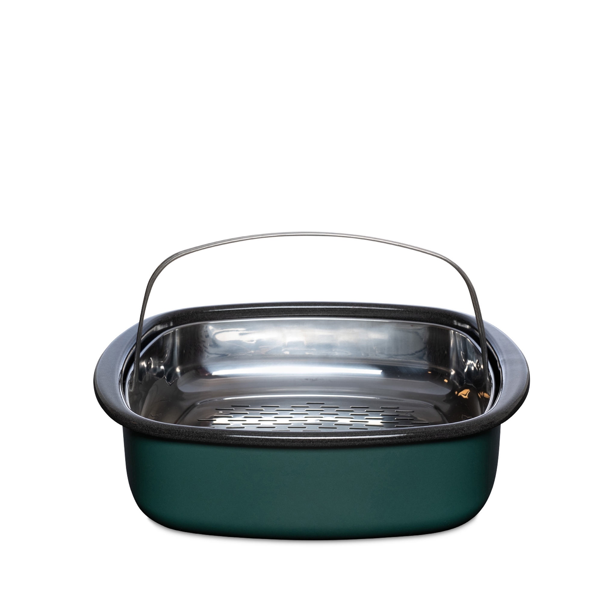 Riess NOUVELLE - Teal - Dampfgarer 3tlg. mit Glasdeckel und Gareinsatz 28/28