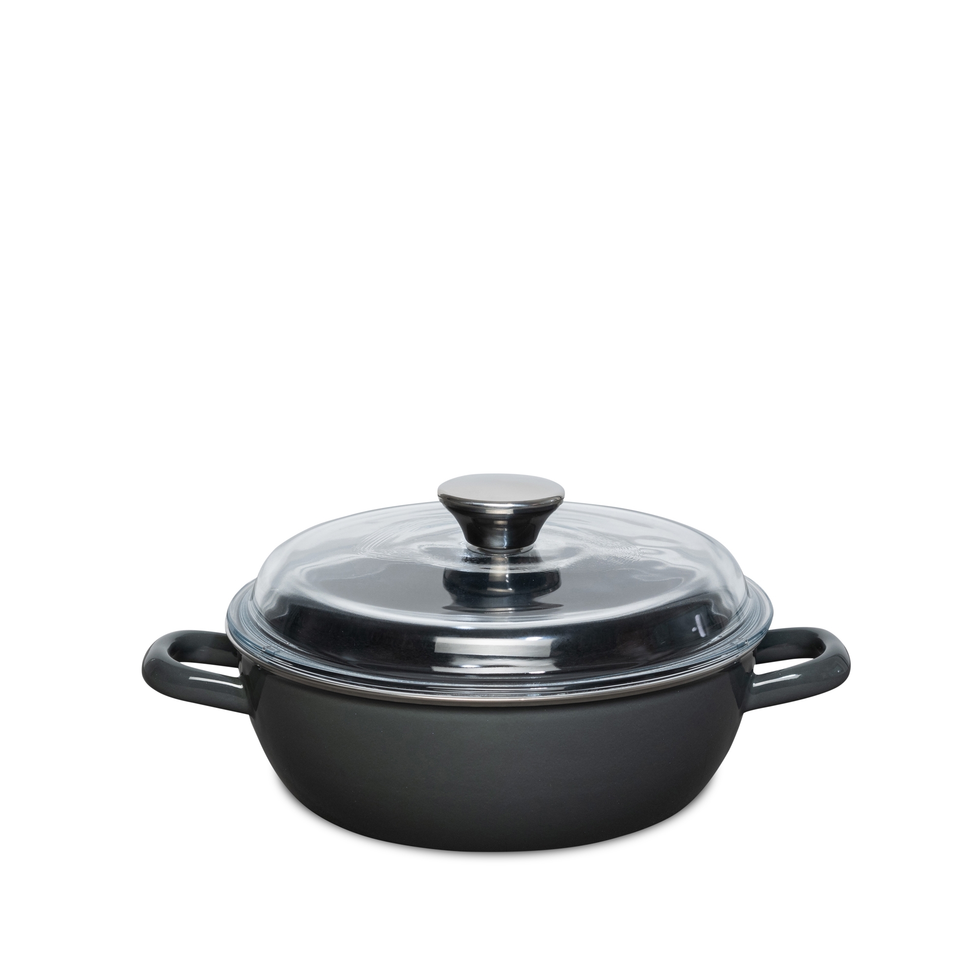 Riess - CLASSIC -Stewing Pan with glass lid 20 cm - Dark Grey