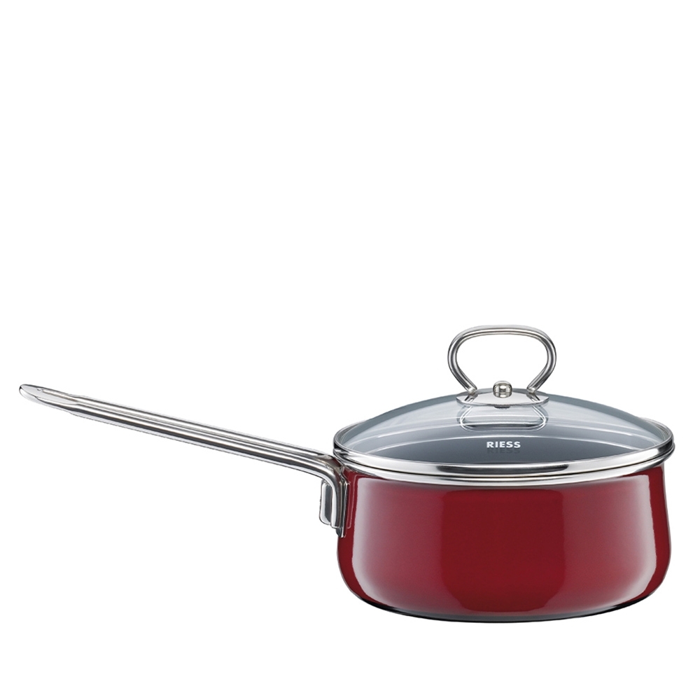 Riess NOUVELLE - Rosso EXTRASTARK - Stielkasserolle mit Glasdeckel