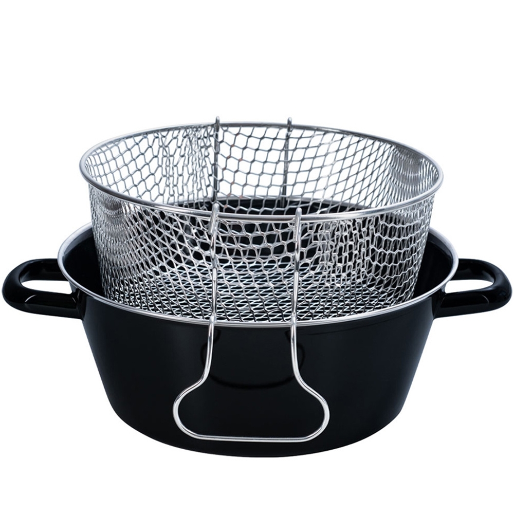 Riess CLASSIC - Schwarzemaille - Pommes-Frites Pfanne mit Einsatz