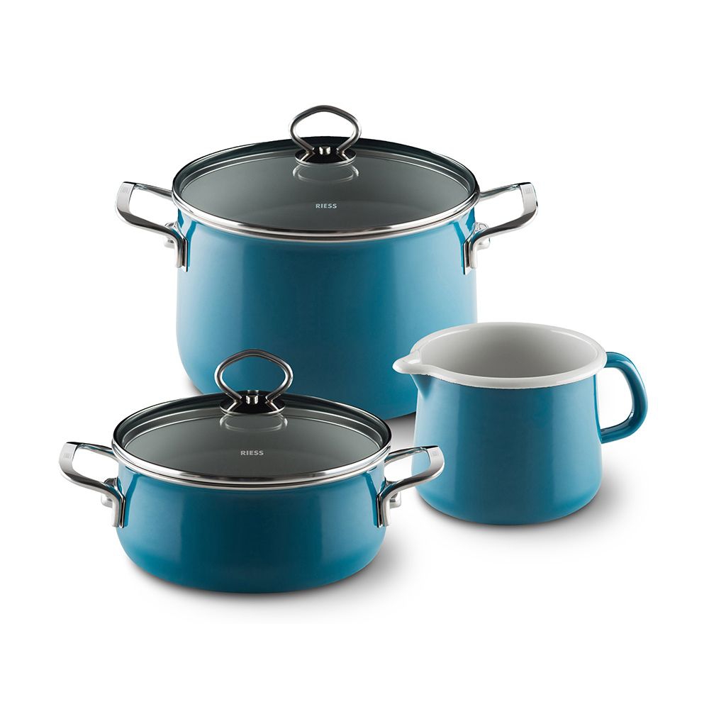 Riess NOUVELLE - Aquamarin EXTRA STRONG - Crockery set of 3