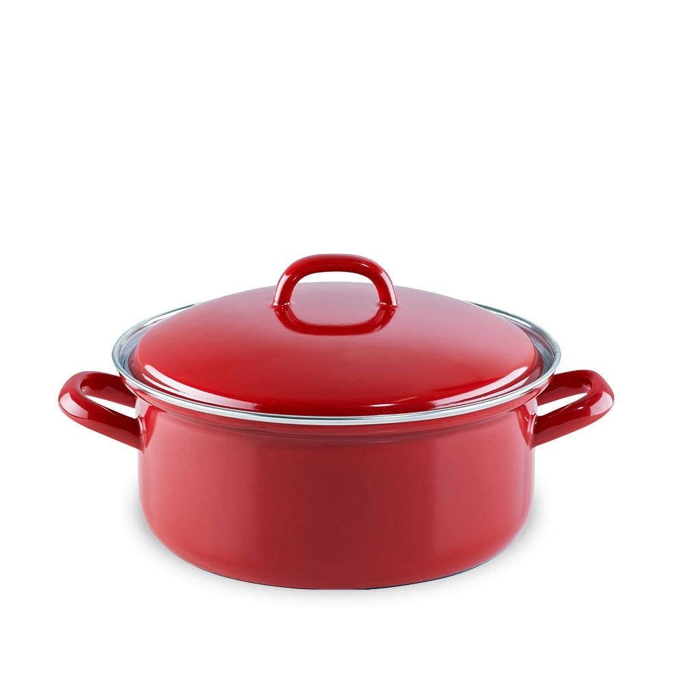 Riess Sonderdekor -Sonderedition Ceramic Glas Red - Kasserolle mit Deckel