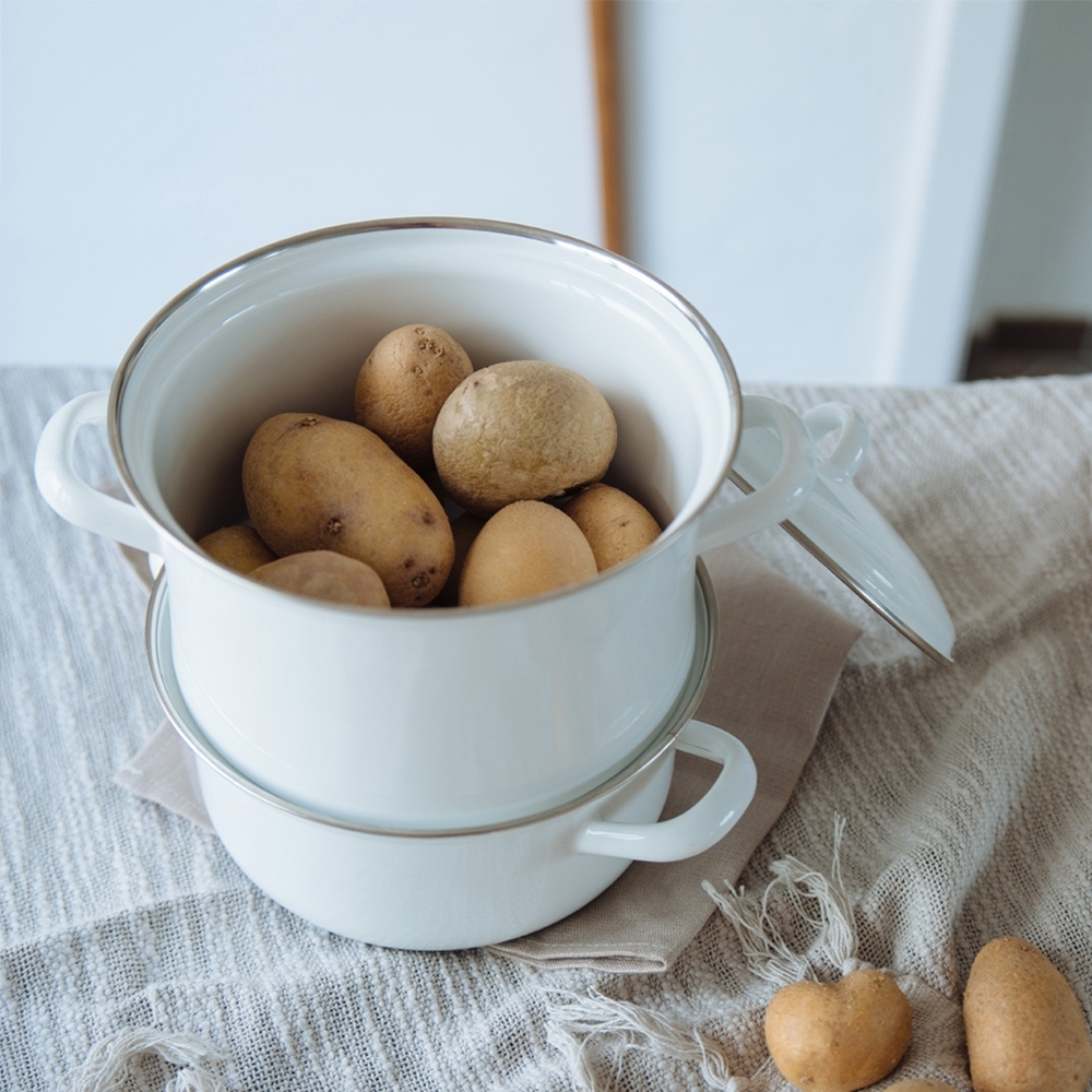 Riess CLASSIC - White - Potato cooker with lid Riess CLASSIC - White - Potato cooker with lid