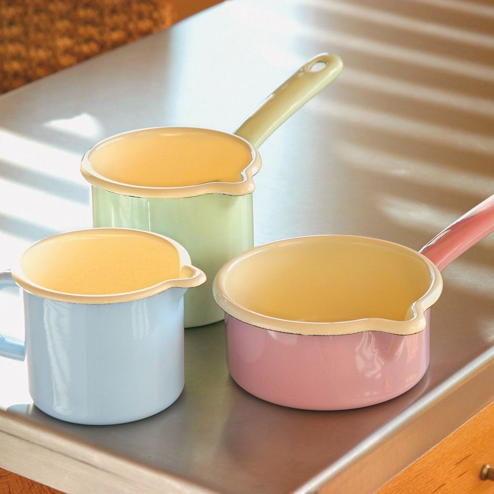 Riess CLASSIC - Bunt/Pastell - Stielkasserolle mit großem Ausguß Riess CLASSIC - Bunt/Pastell - Stielkasserolle mit großem Ausguß