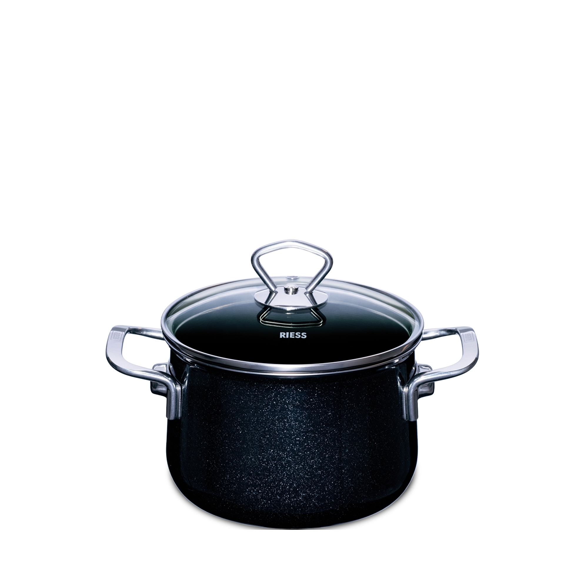 Riess NOUVELLE - Black Magic - Fleischtopf mit Glasdeckel Ø 16 cm Riess NOUVELLE - Black Magic - Fleischtopf mit Glasdeckel Ø 16 cm