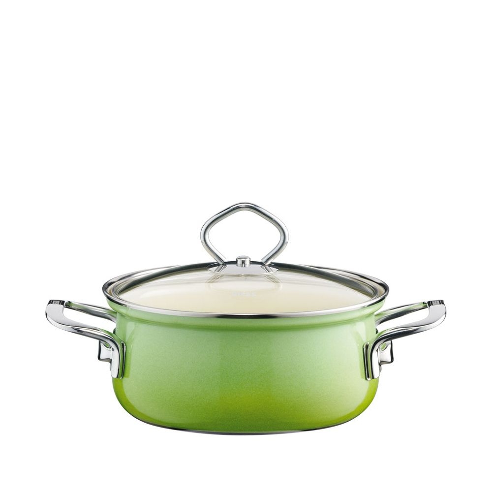 Riess NOUVELLE - Smaragd - Kasserolle mit Glasdeckel