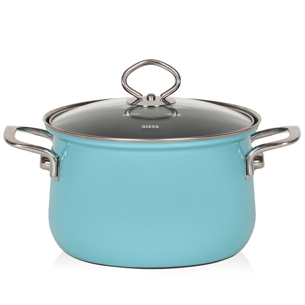 Riess NOUVELLE - Kristallblau - Fleischtopf mit Glasdeckel