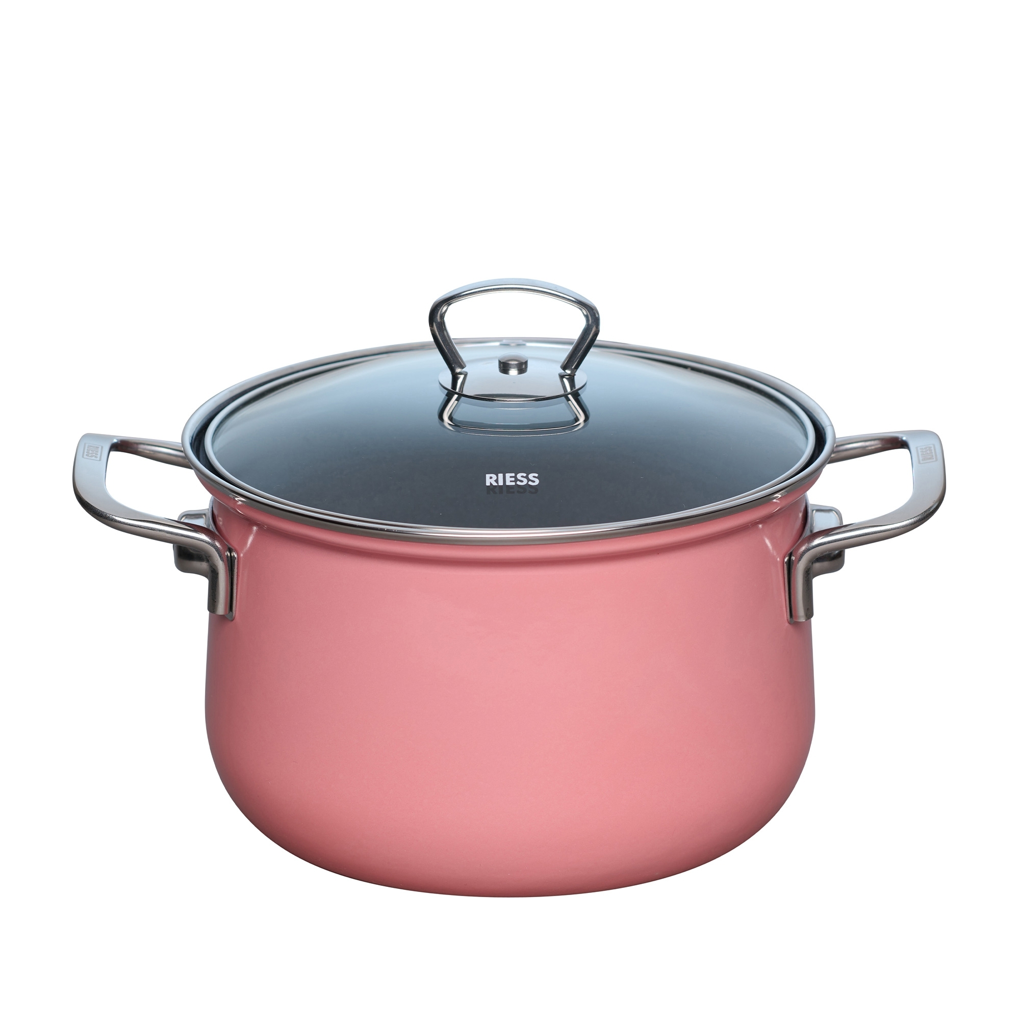 Riess NOUVELLE - Pink - Fleischtopf mit Glasdeckel 20 cm