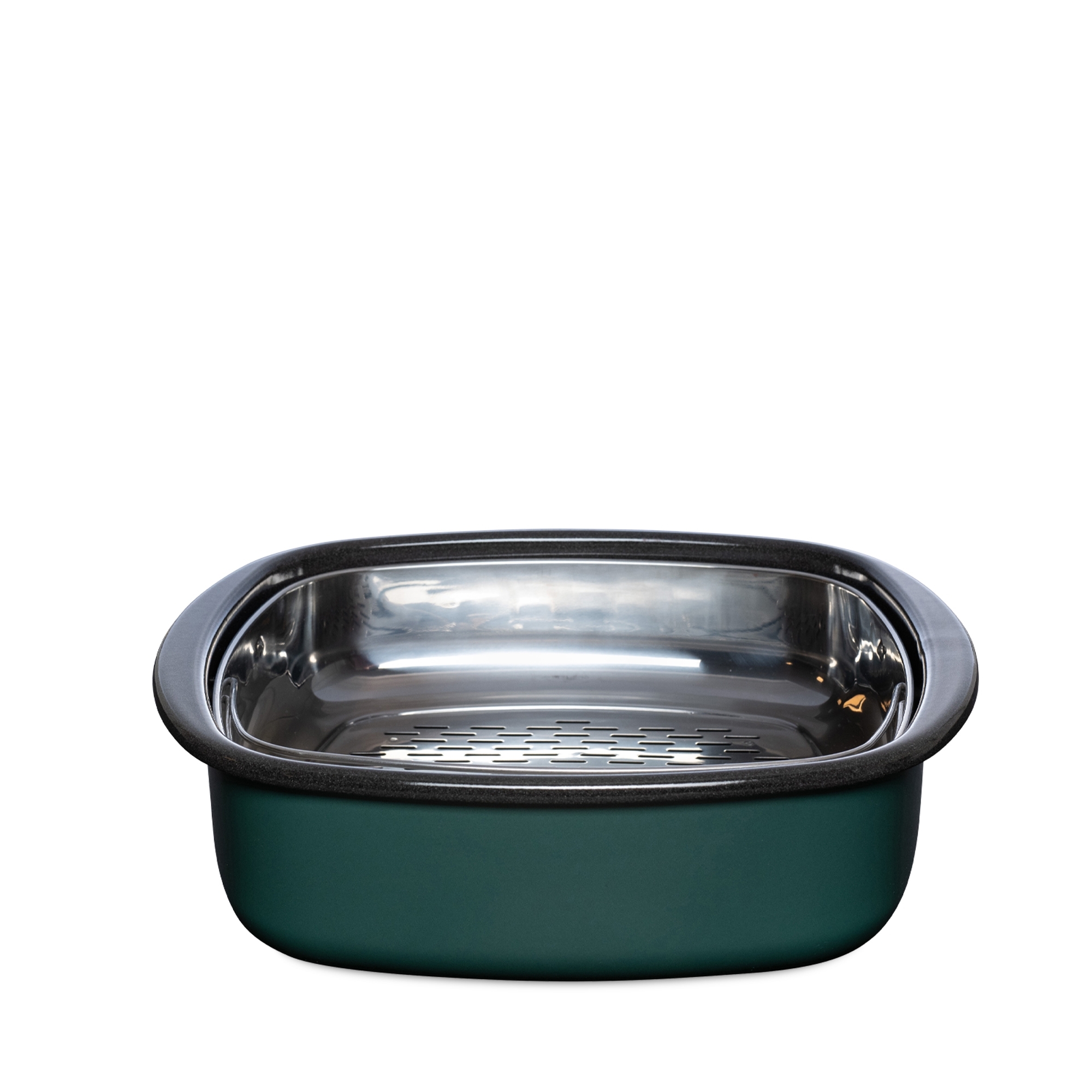 Riess NOUVELLE - Teal - Dampfgarer 3tlg. mit Glasdeckel und Gareinsatz 28/28