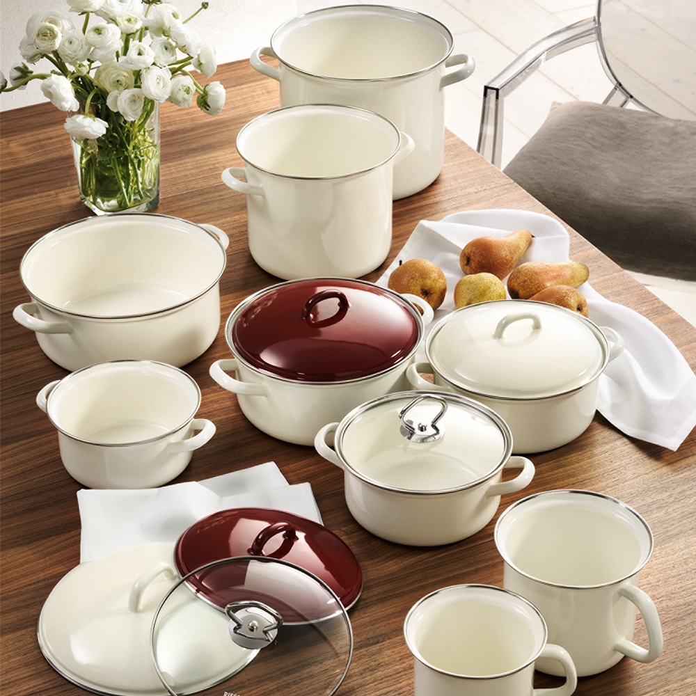 Riess  CLASSIC - Weiss - Fleischtopf mit Deckel 16 cm