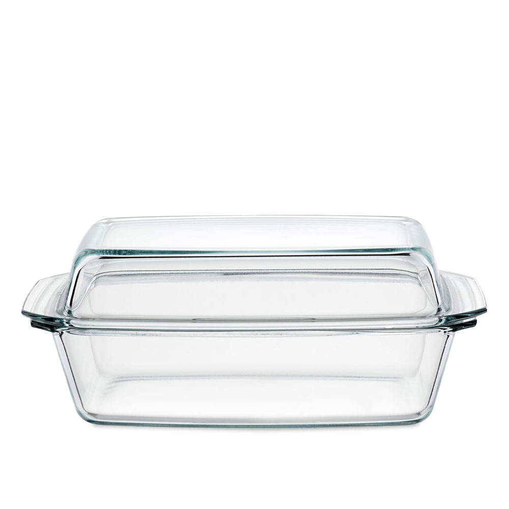 Riess/SIMAX - FASHION GLAS - Eckige Schüssel mit Deckel 3,2 Liter