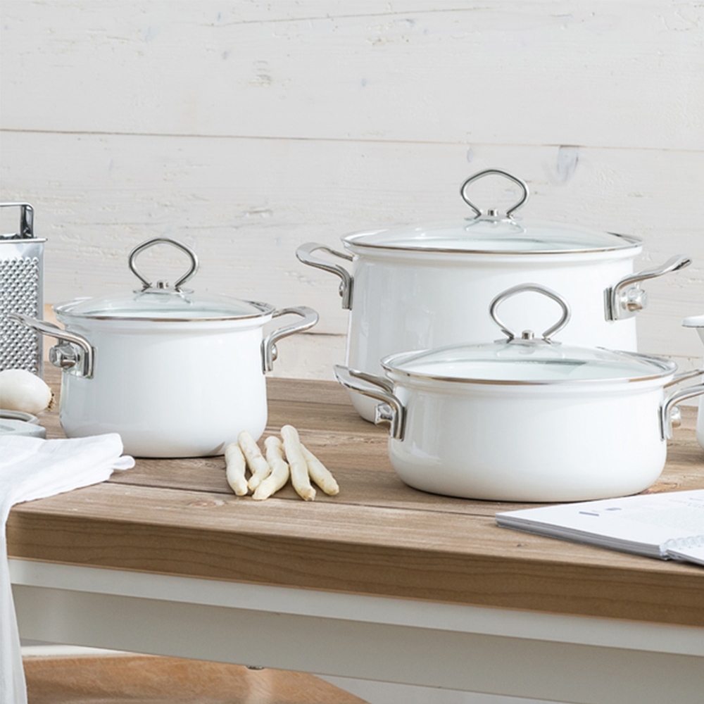 Riess NOUVELLE - Arctic white - Casserole with glass lid