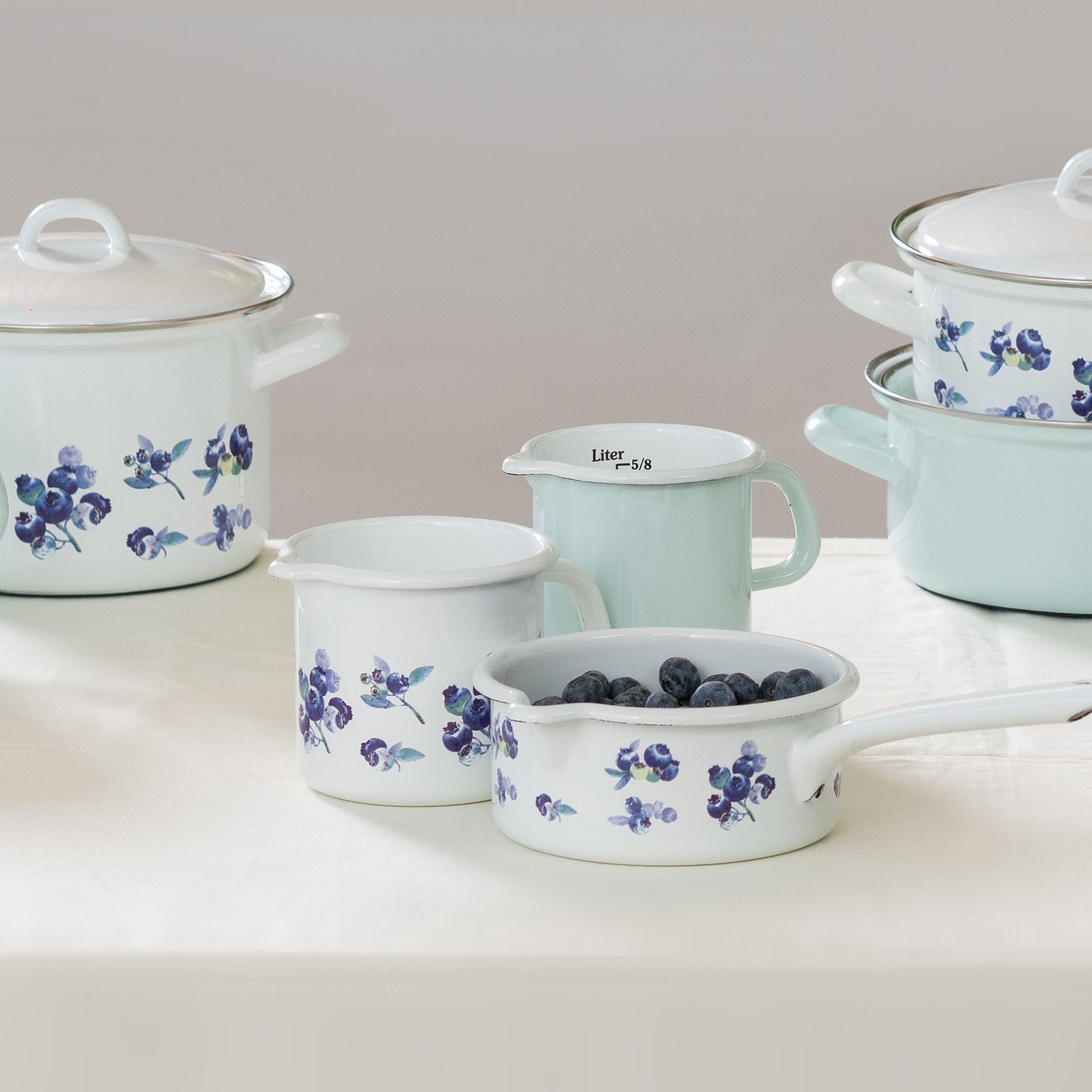 Riess COUNTRY Heidelbeere Schnabeltopf 12 cm Emaille