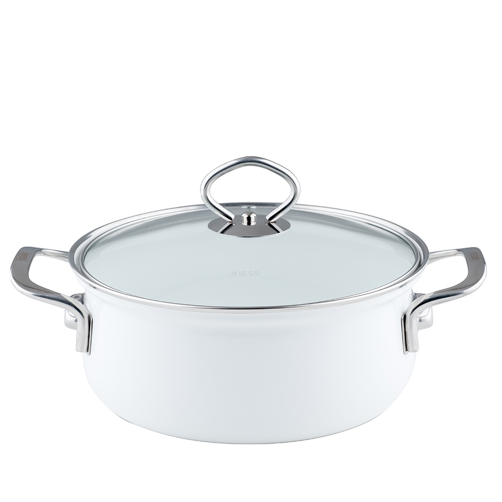 Riess NOUVELLE - Arcticweiss - Kasserolle mit Glasdeckel