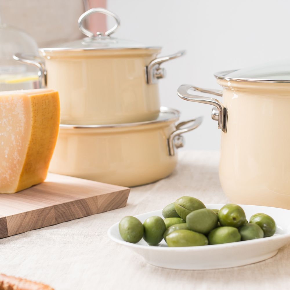Riess NOUVELLE - Avorio EXTRASTARK - Kasserolle mit Glasdeckel Riess NOUVELLE - Avorio EXTRASTARK - Kasserolle mit Glasdeckel
