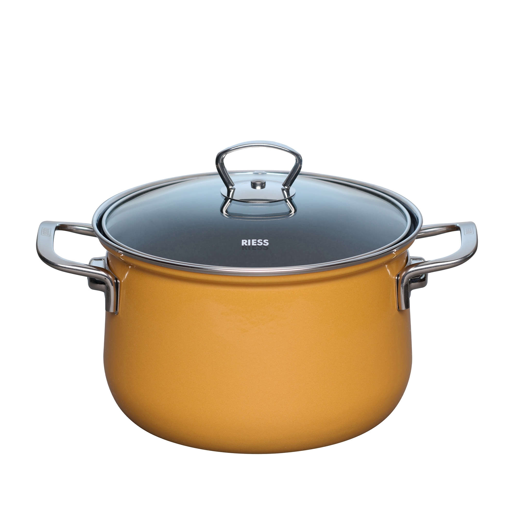 Riess NOUVELLE - Orange - Fleischtopf mit Glasdeckel 20 cm