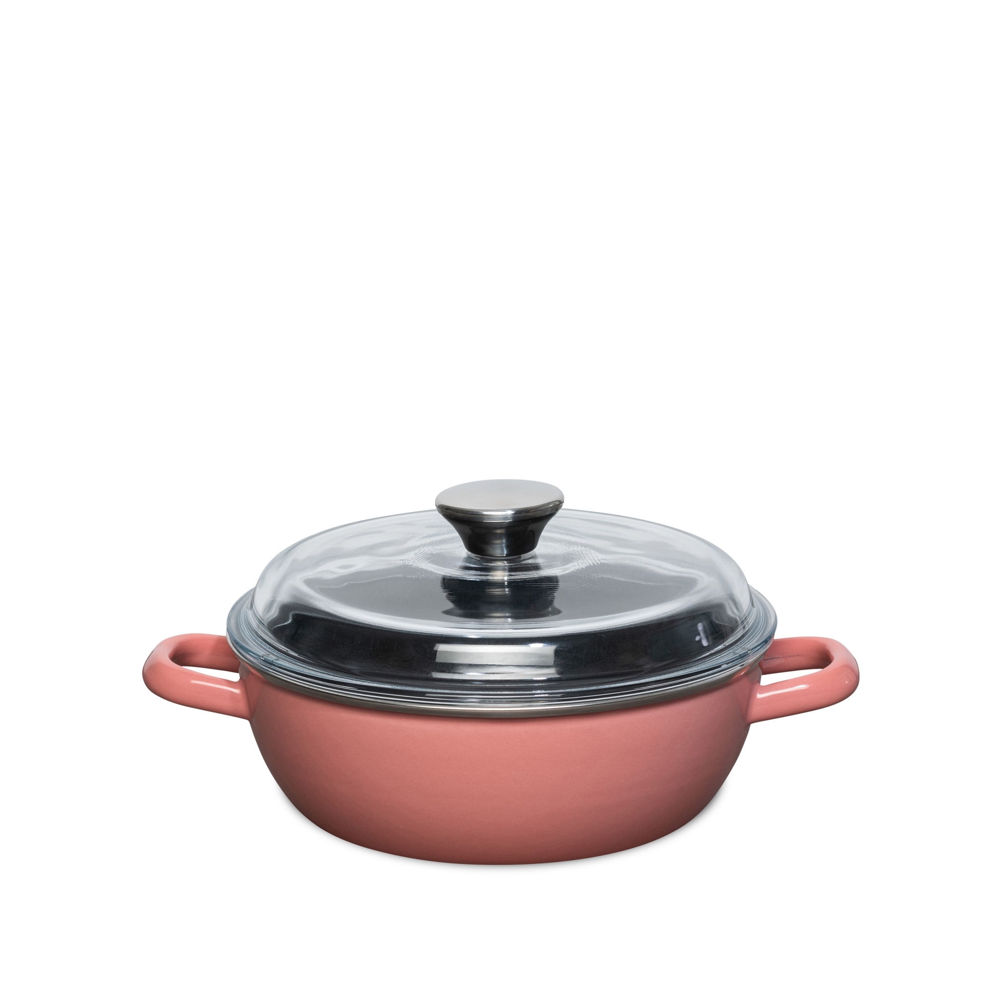 Riess - CLASSIC -Stewing Pan with glass lid 20 cm - Pink