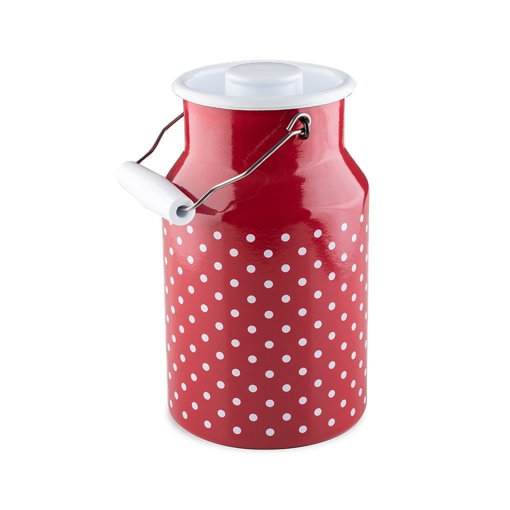 Riess COUNTRY - Pünktchen Rot - Milchkanne mit Deckel 2 L
