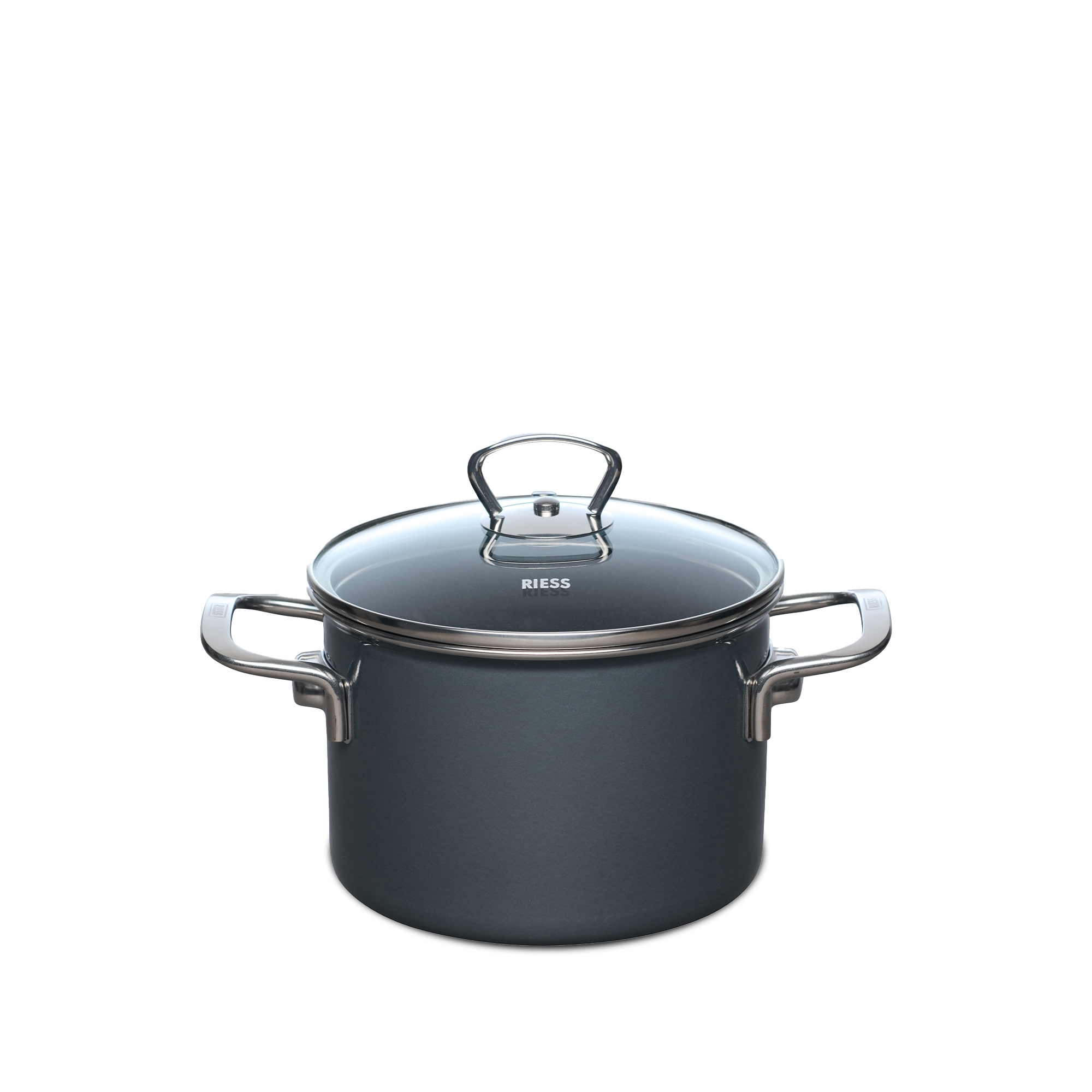 Riess - NOUVELLE PUR - Dark Grey - Fleischtopf mit Glasdeckel 16 cm