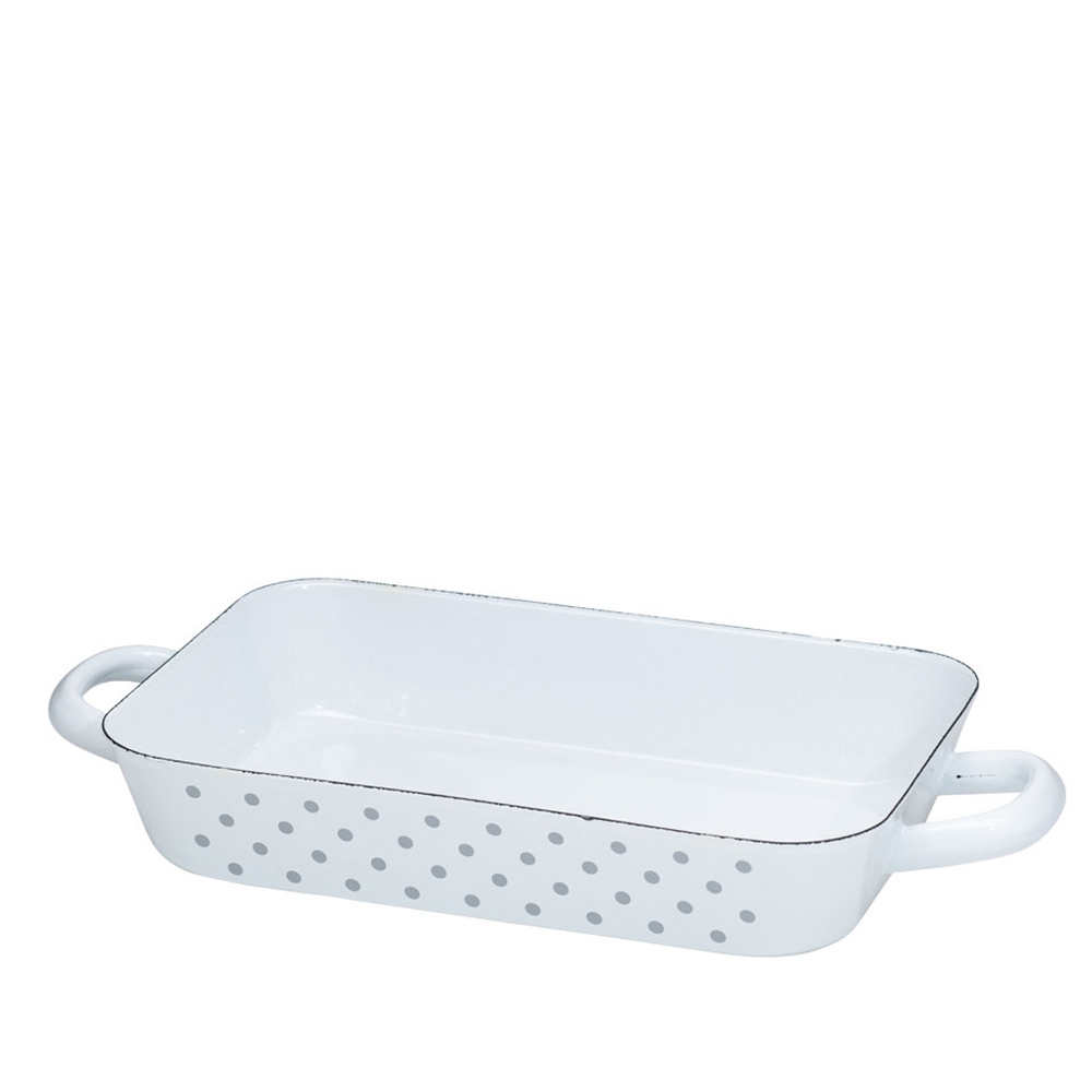 Riess COUNTRY - Polka-dot grey - Roasting dish 26 x 17 cm