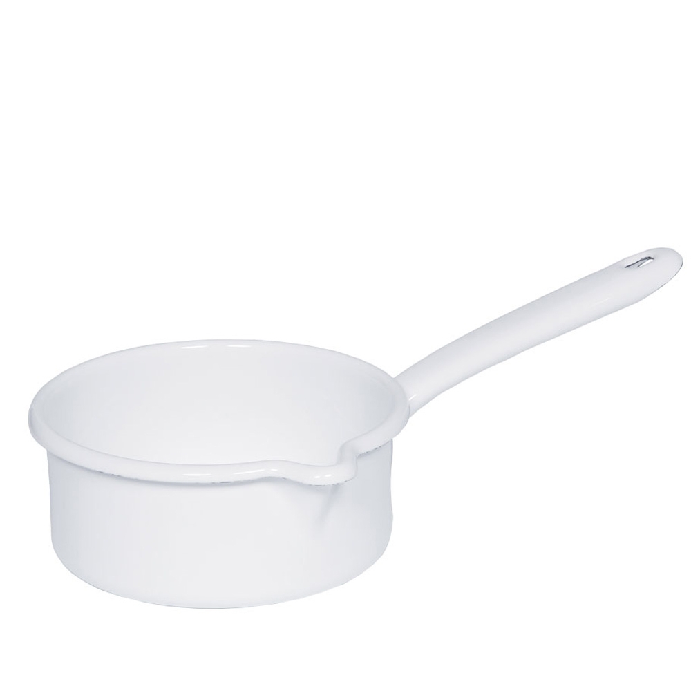 Riess CLASSIC - Weiss - Stielkasserolle mit großem Ausguß