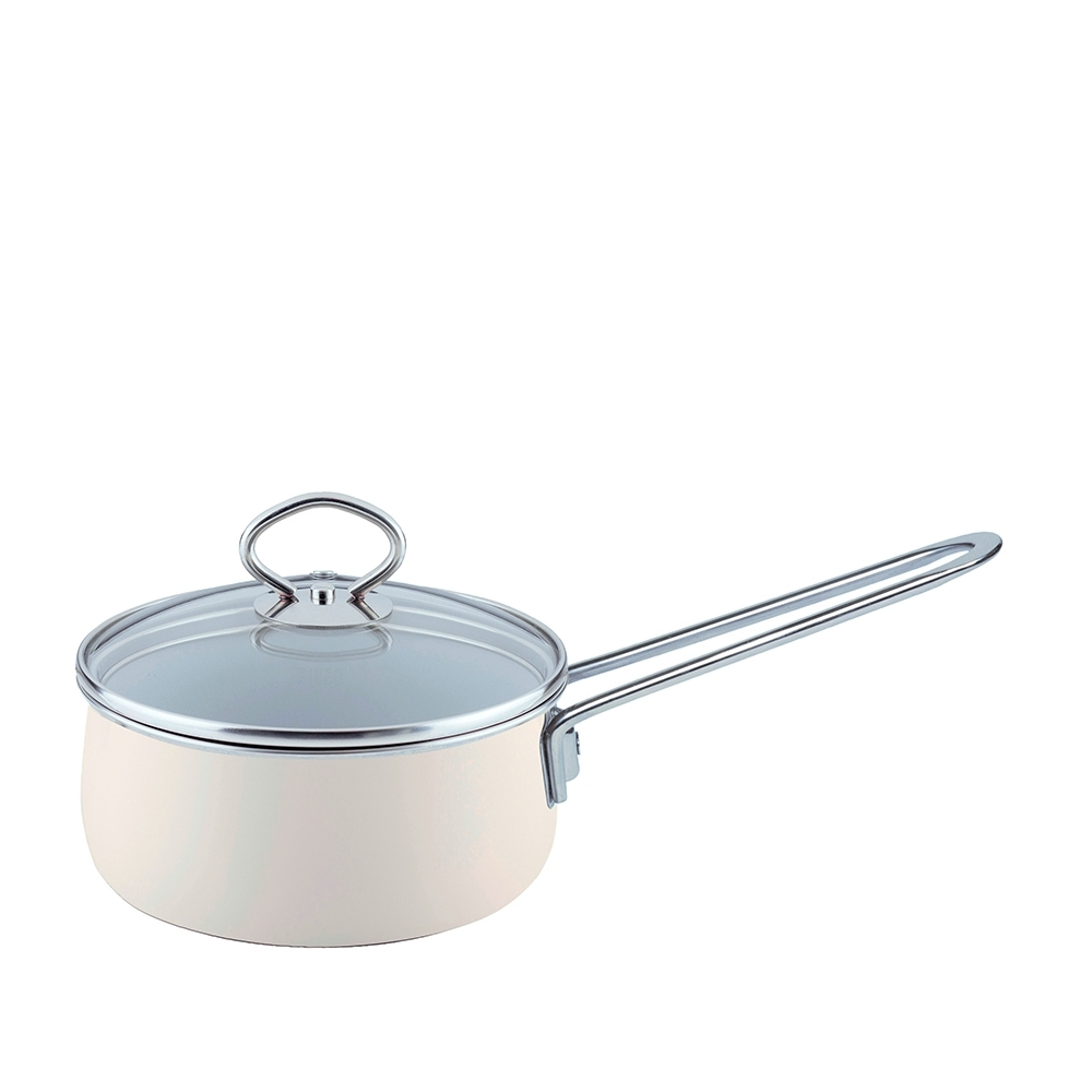 Riess NOUVELLE - Avorio EXTRASTARK - Stielkasserolle mit Glasdeckel