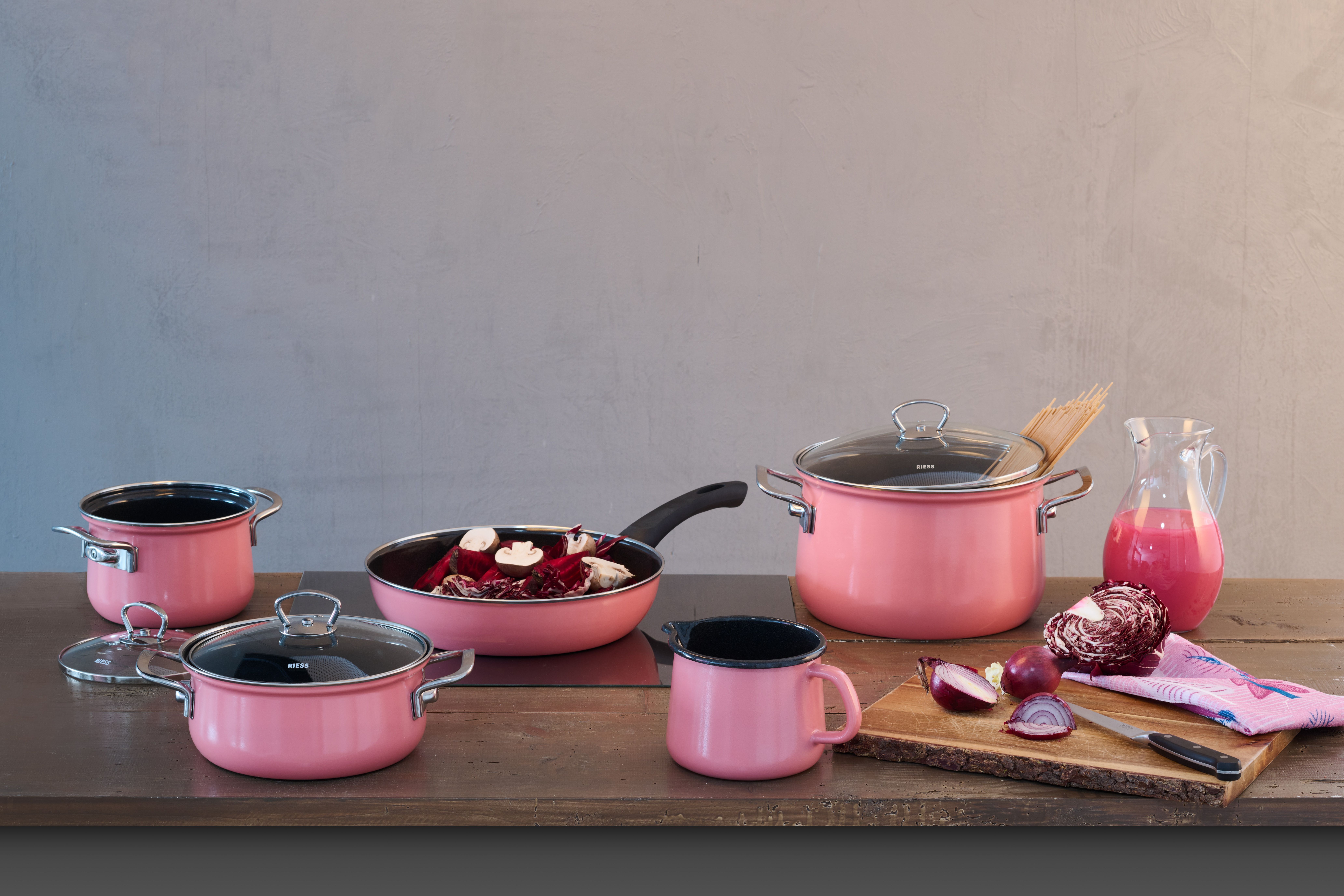 Riess NOUVELLE - Pink- Geschirr-Set 5-tlg.