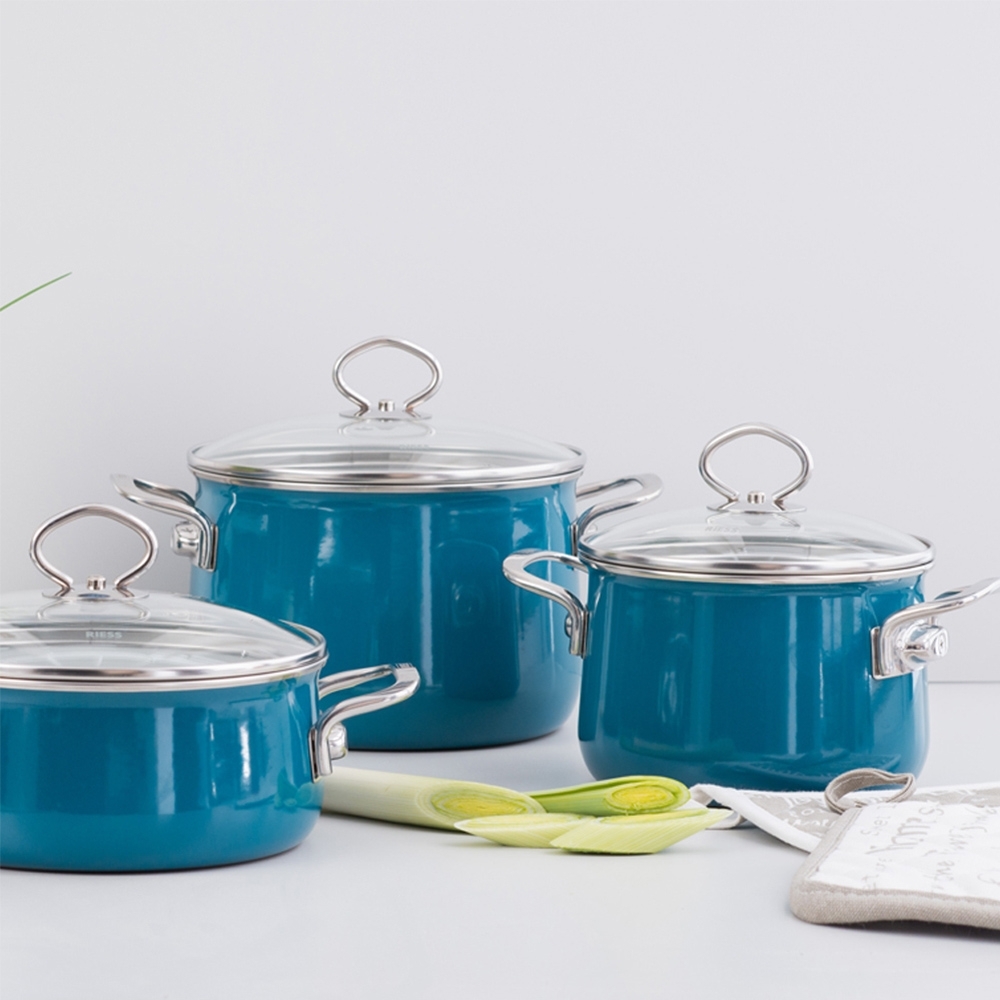 Riess NOUVELLE - Aquamarin EXTRASTARK - Emaille Pfanne