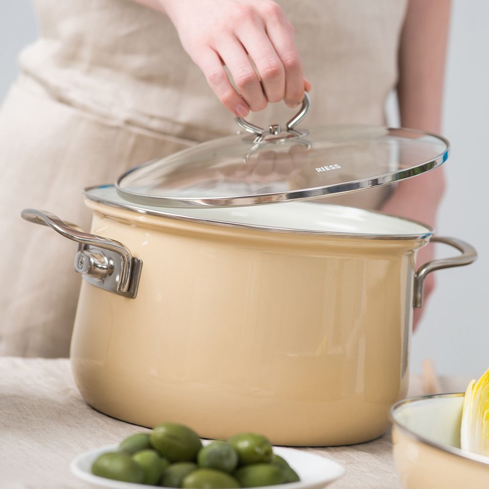 Riess NOUVELLE - Avorio EXTRASTARK - Kasserolle mit Glasdeckel Riess NOUVELLE - Avorio EXTRASTARK - Kasserolle mit Glasdeckel