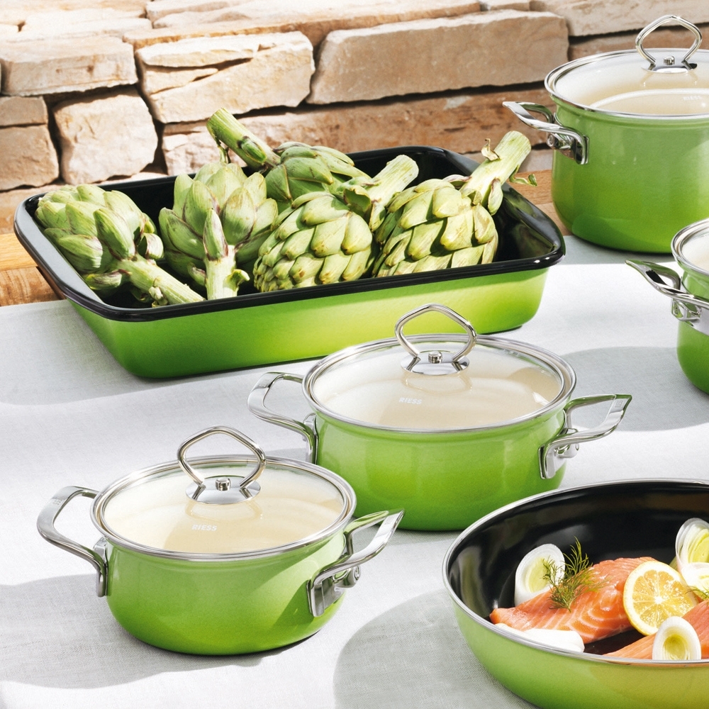 Riess NOUVELLE - Smaragd - Casserole with glass lid