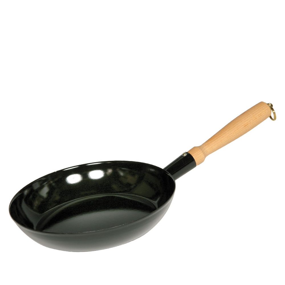 Riess CLASSIC - Black Enamel - Wood Slavering Pan