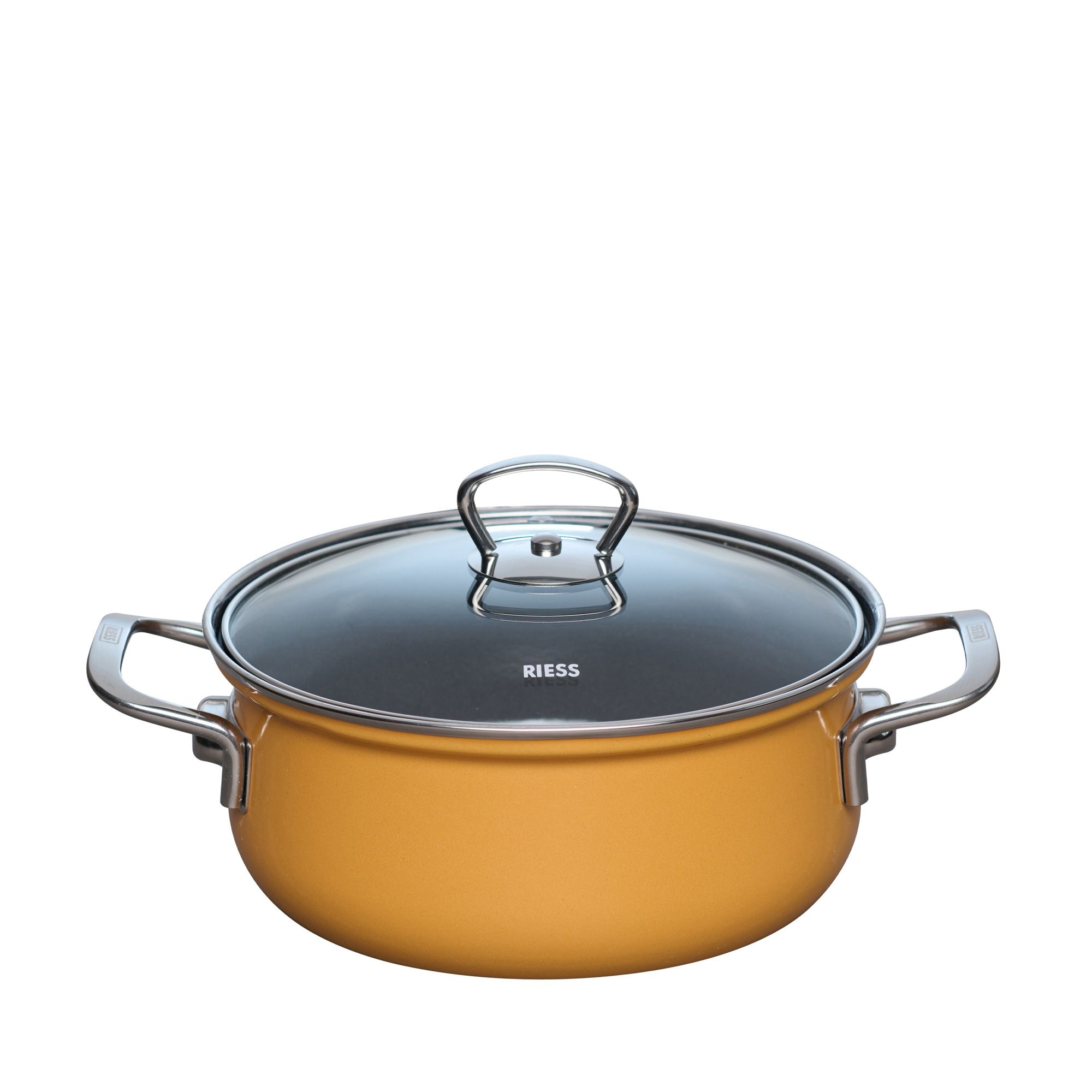Riess NOUVELLE - Orange - Kasserolle mit Glasdeckel 16 cm