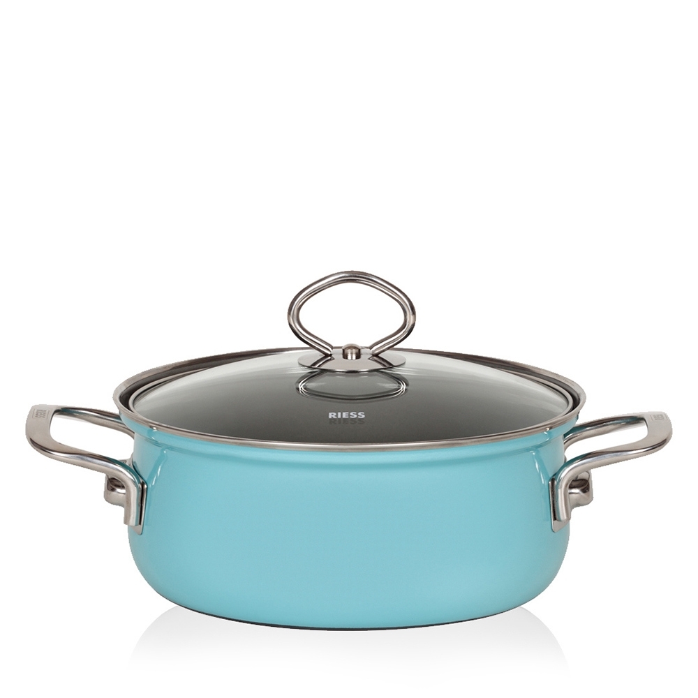 Riess NOUVELLE - Kristallblau - Kasserolle mit Glasdeckel Riess NOUVELLE - Kristallblau - Kasserolle mit Glasdeckel