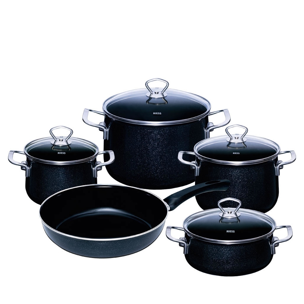 Riess NOUVELLE - Black Magic - Emaille-Set 5-tlg Riess NOUVELLE - Black Magic - Emaille-Set 5-tlg